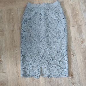 Size 4 H&M steel blue lace pencil skirt